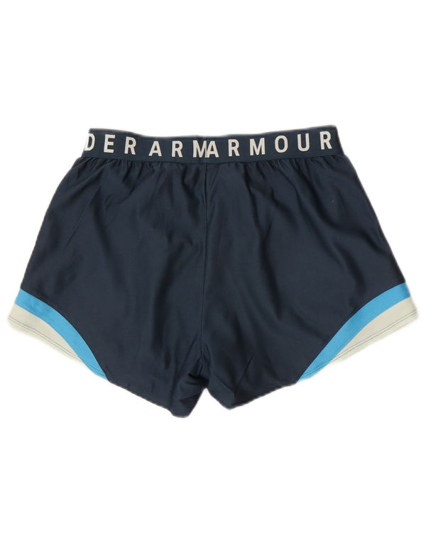 Under Armour Womens Heat Gear Sport Shorts UK 10 Small Navy Blue