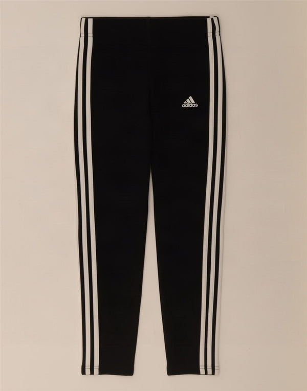 Adidas Boys Tracksuit Trousers 9-10 Years Black Cotton