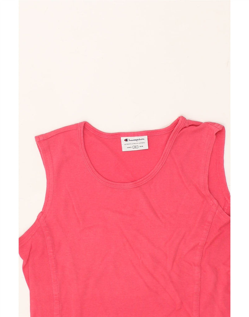 CHAMPION Womens Vest Top UK 12 Medium Pink Cotton | Vintage Champion | Thrift | Second-Hand Champion | Used Clothing | Messina Hembry 