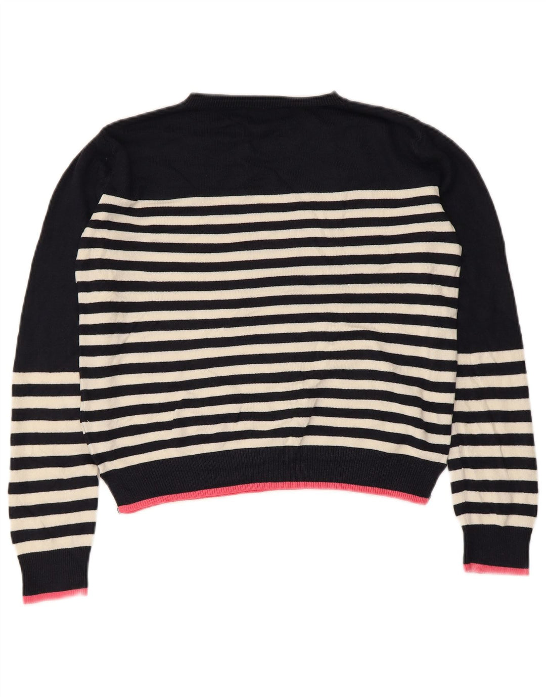Marks & Spencer Womens Crop Crew Neck Jumper Sweater UK 8 Small Navy Blue