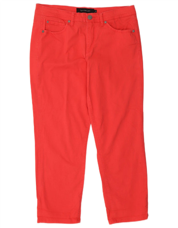 CALVIN KLEIN Womens Slim Jeans US 12 Large W32 L27 Red
