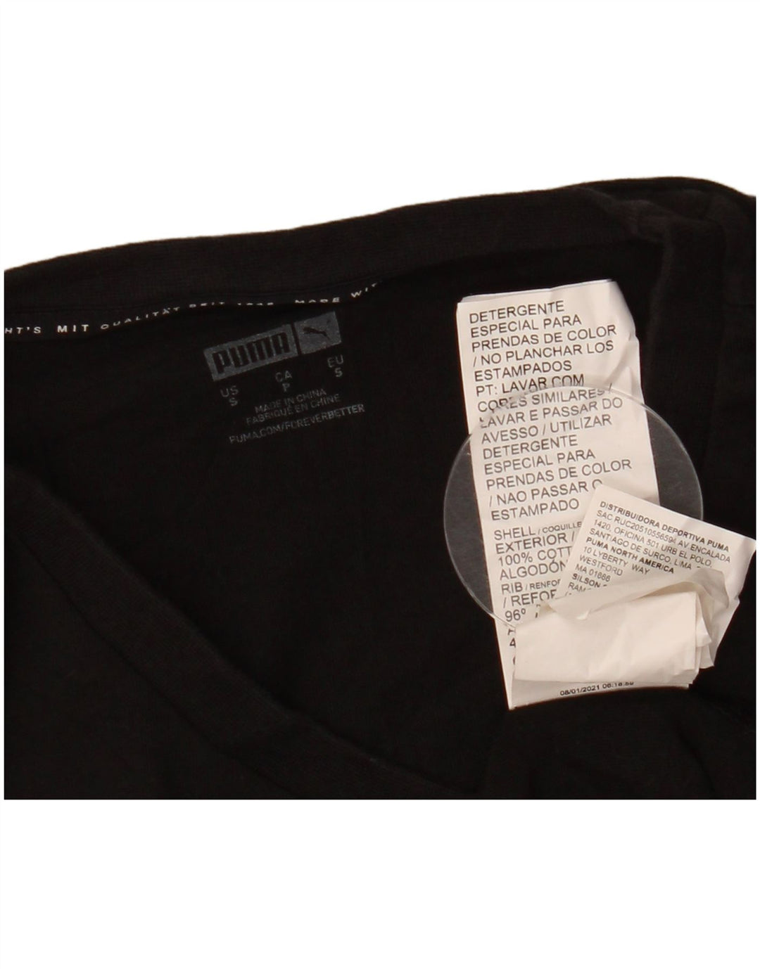 Puma Mens Graphic T-Shirt Top Small Black Floral Cotton Nature