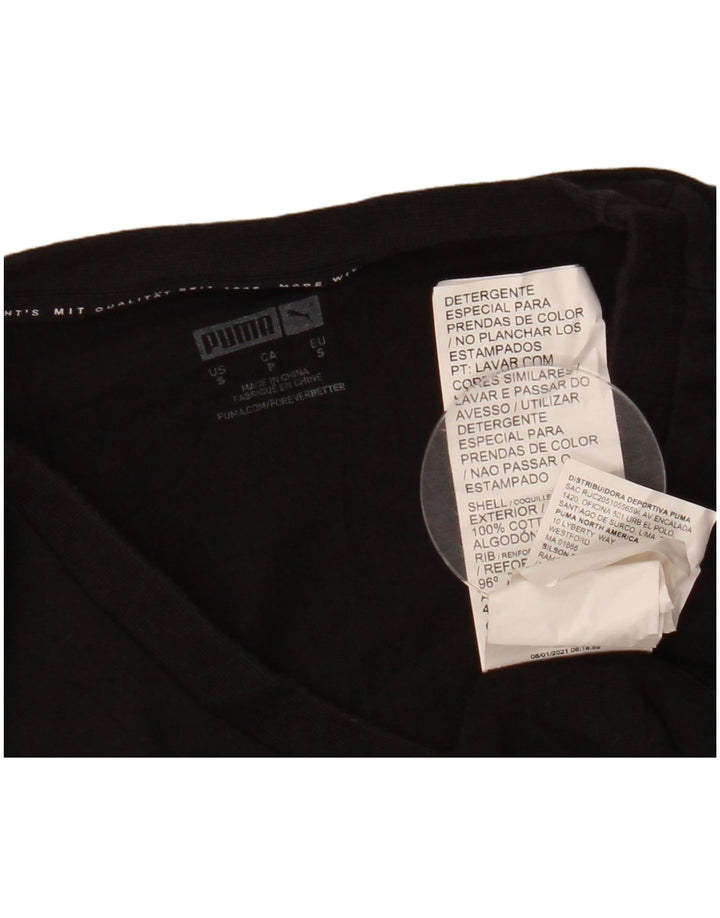 Puma Mens Graphic T-Shirt Top Small Black Floral Cotton Nature