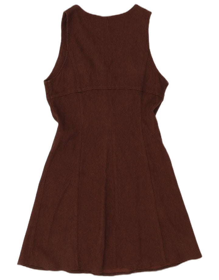 ORSAY Womens Sleeveless A-Line Dress UK 8 Small Brown Viscose