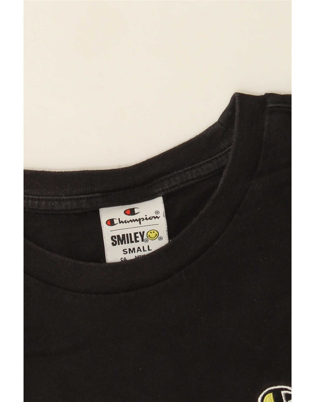 Champion Mens Smiley T-Shirt Top Small Black