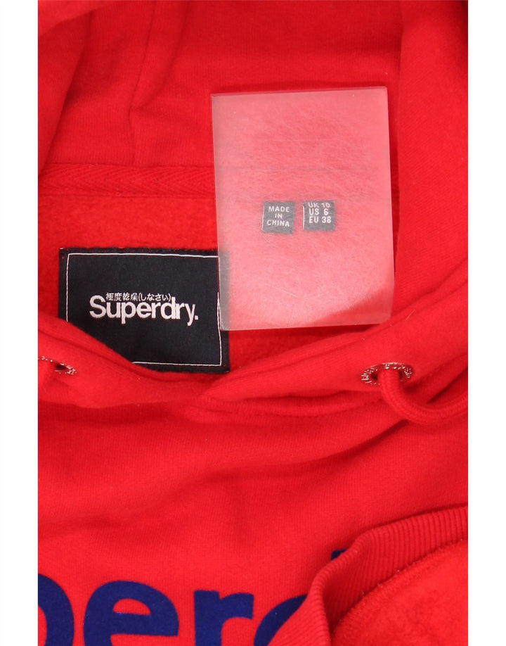 Superdry Womens Graphic Hoodie Jumper UK 10 Small Red