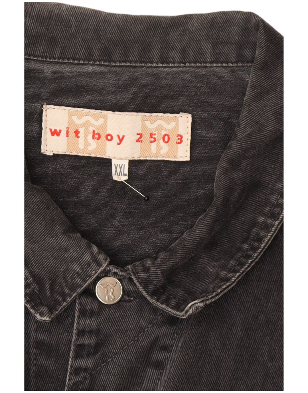 Wit Boy Mens Denim Jacket UK 44 2XL Grey