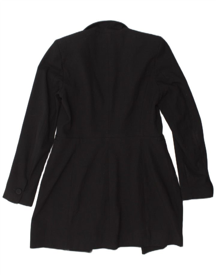 Zara Womens Longline Blazer Jacket UK 10 Small Black Polyester