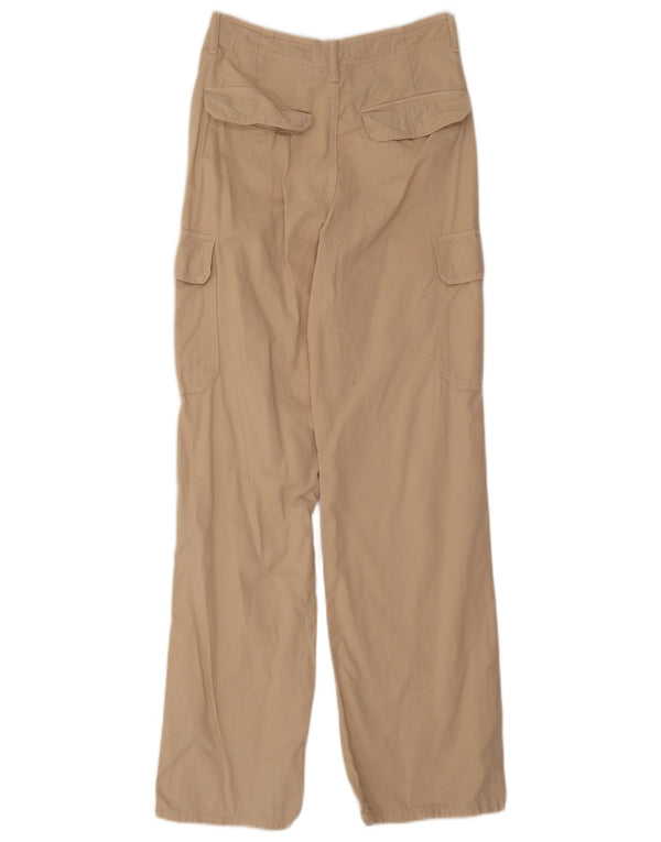 Zara Womens Straight Cargo Trousers EU 34 2XS W24 L30 Beige