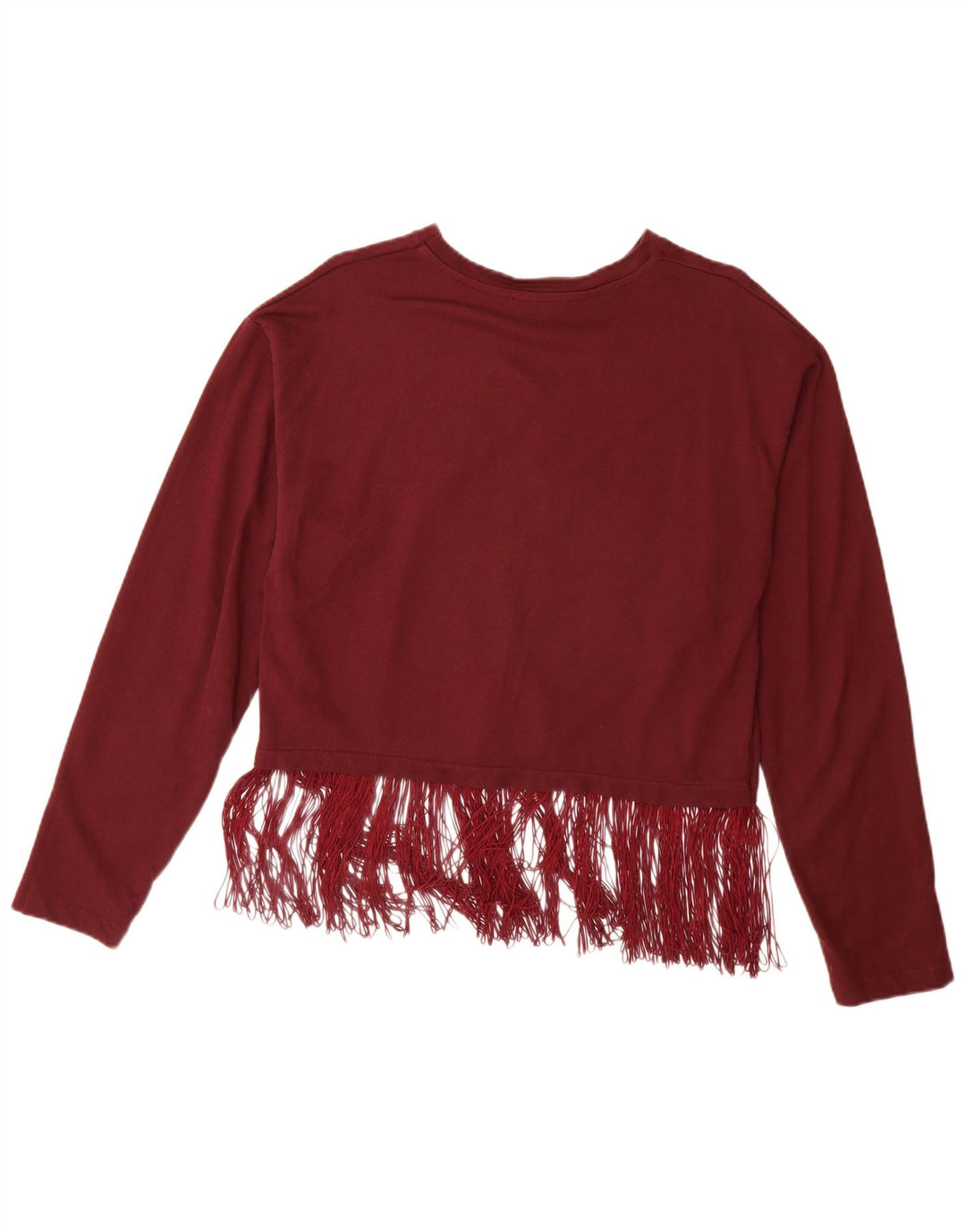 ZARA Womens Oversized Blouse Top UK 10 Small Burgundy Cotton
