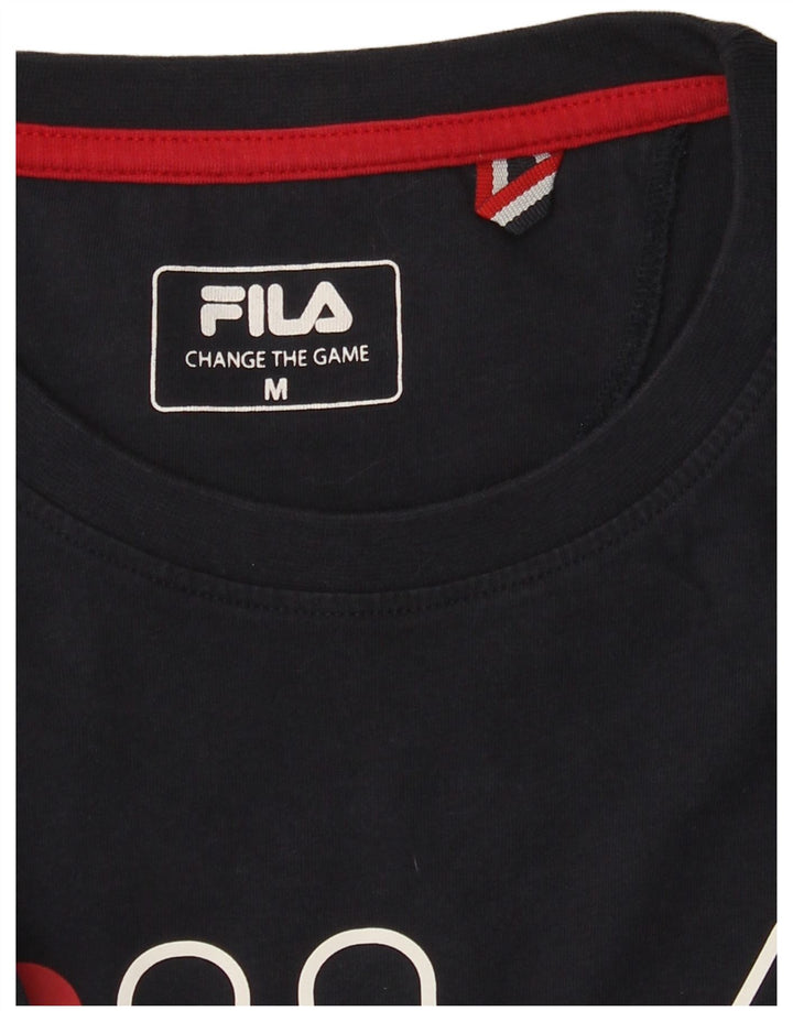 Fila Mens Graphic T-Shirt Top Medium Navy Blue