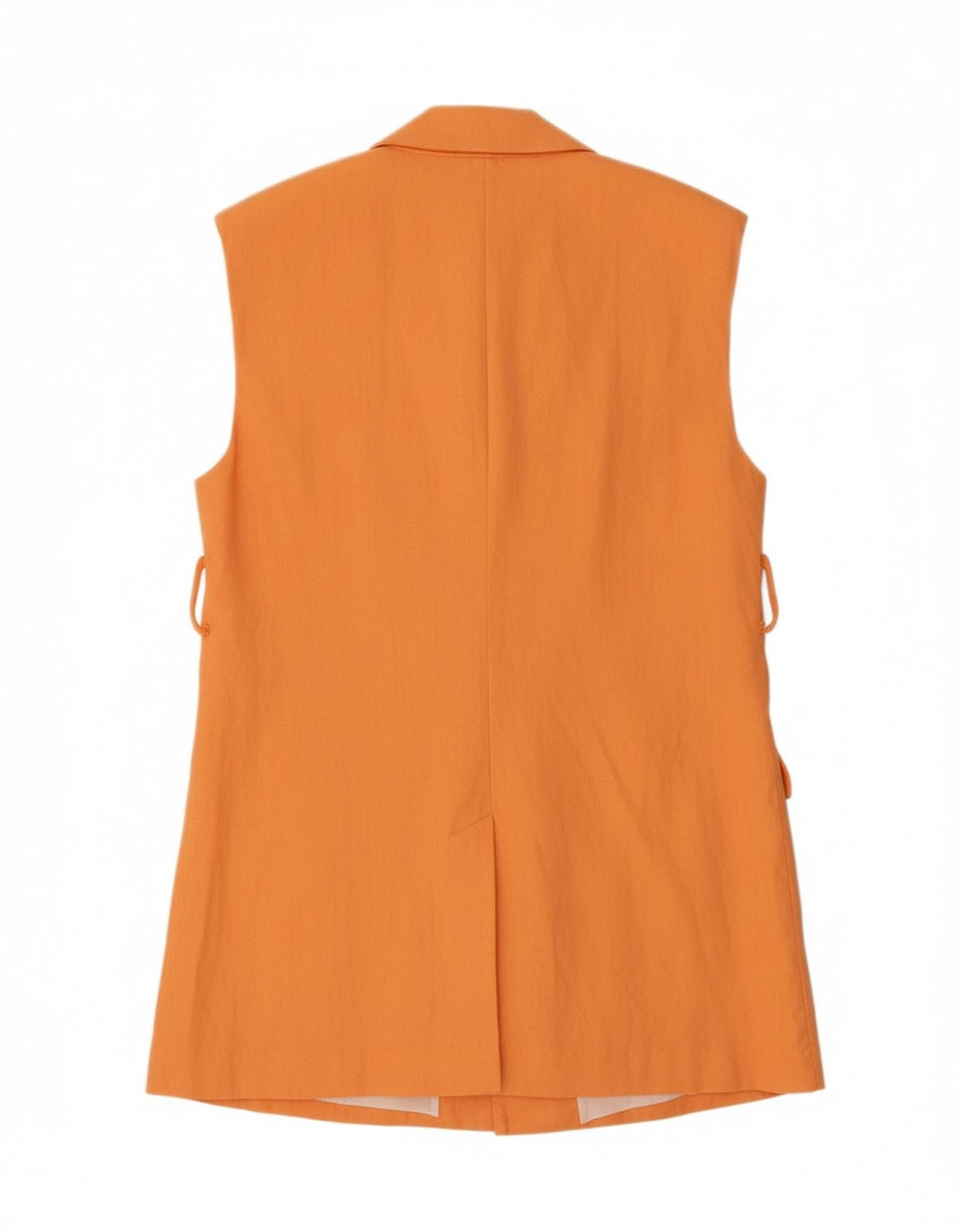 VINTAGE Womens Sleeveless 4 Button Blazer Jacket UK 14 Medium Orange Linen Vintage Vintage and Second-Hand Vintage from Messina Hembry 