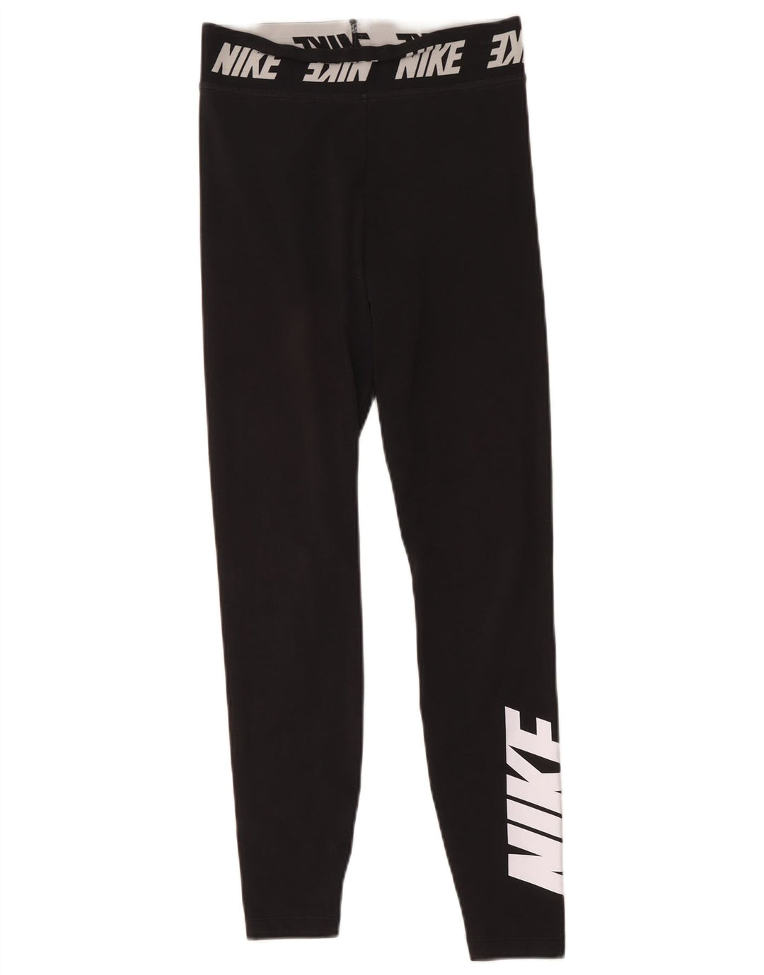Nike Womens Graphic Leggings UK 10 Small Black Polyester