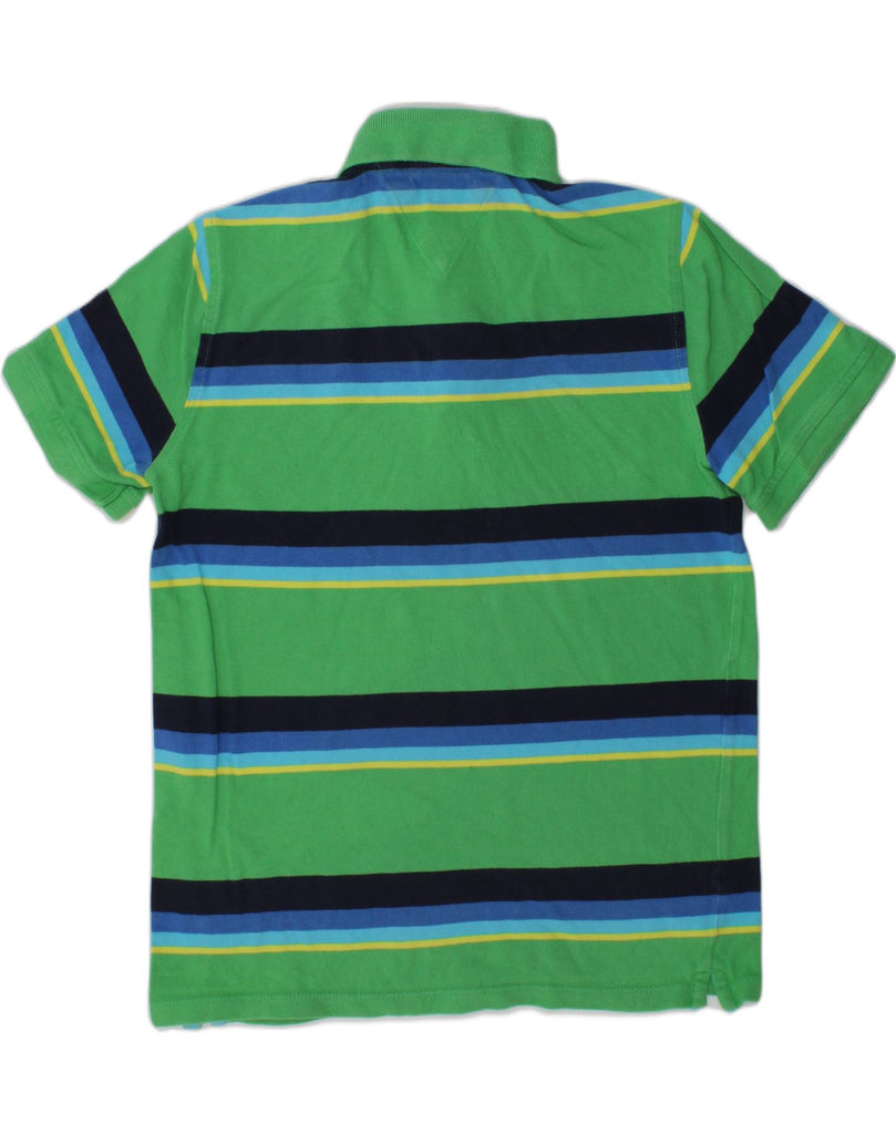 TOMMY HILFIGER Boys Polo Shirt 12-13 Years Large  Green Striped Cotton | Vintage Tommy Hilfiger | Thrift | Second-Hand Tommy Hilfiger | Used Clothing | Messina Hembry 