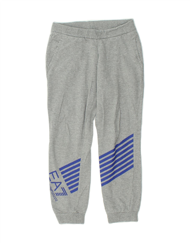 ARMANI Boys Graphic Tracksuit Trousers Joggers 7-8 Years Grey Cotton | Vintage Armani | Thrift | Second-Hand Armani | Used Clothing | Messina Hembry 