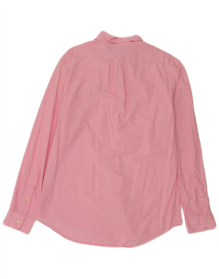 Ralph Lauren Mens Custom Fit Shirt Medium Pink Gingham Cotton