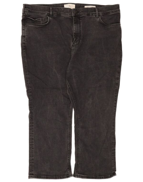 Marks & Spencer Womens High Waist Flared Jeans US 22 3XL W44 L22 Black