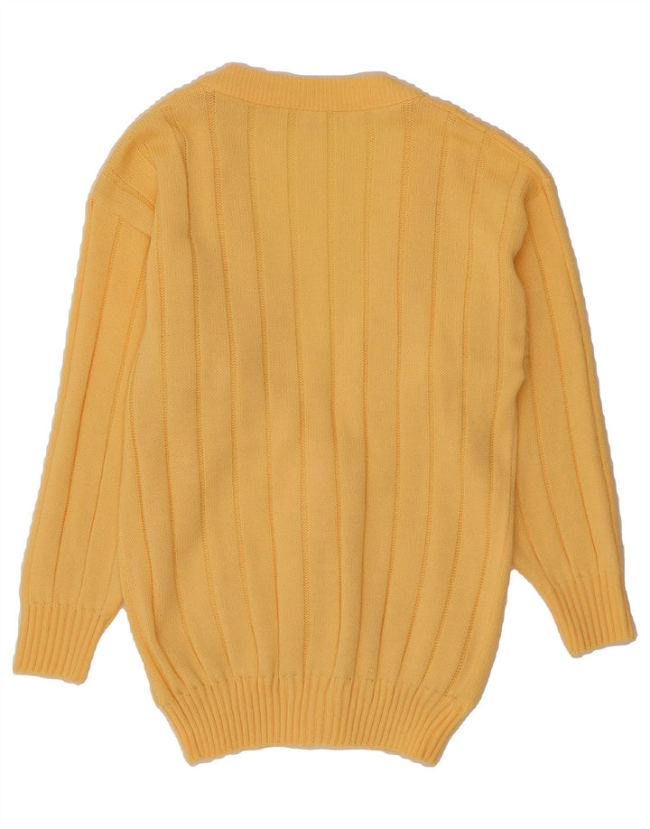 VINTAGE Womens Longline Cardigan Sweater EU 40 Medium Yellow Acrylic Vintage Vintage and Second-Hand Vintage from Messina Hembry 