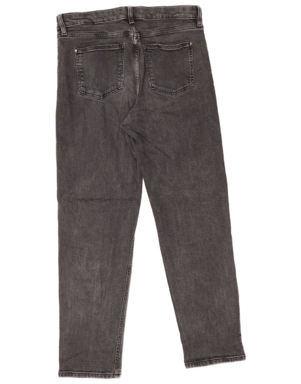 Marks & Spencer Womens Boyfriend Straight Jeans UK 12 Medium W32 L28 Grey