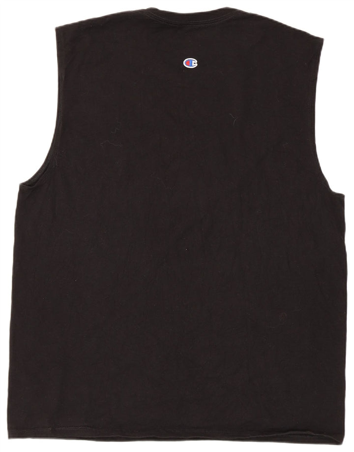 Champion Mens Graphic Vest Top XL Black Cotton