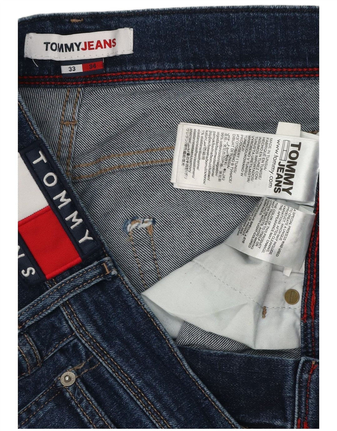 Tommy Jeans Mens Slim Jeans W33 L34 Navy Blue Cotton
