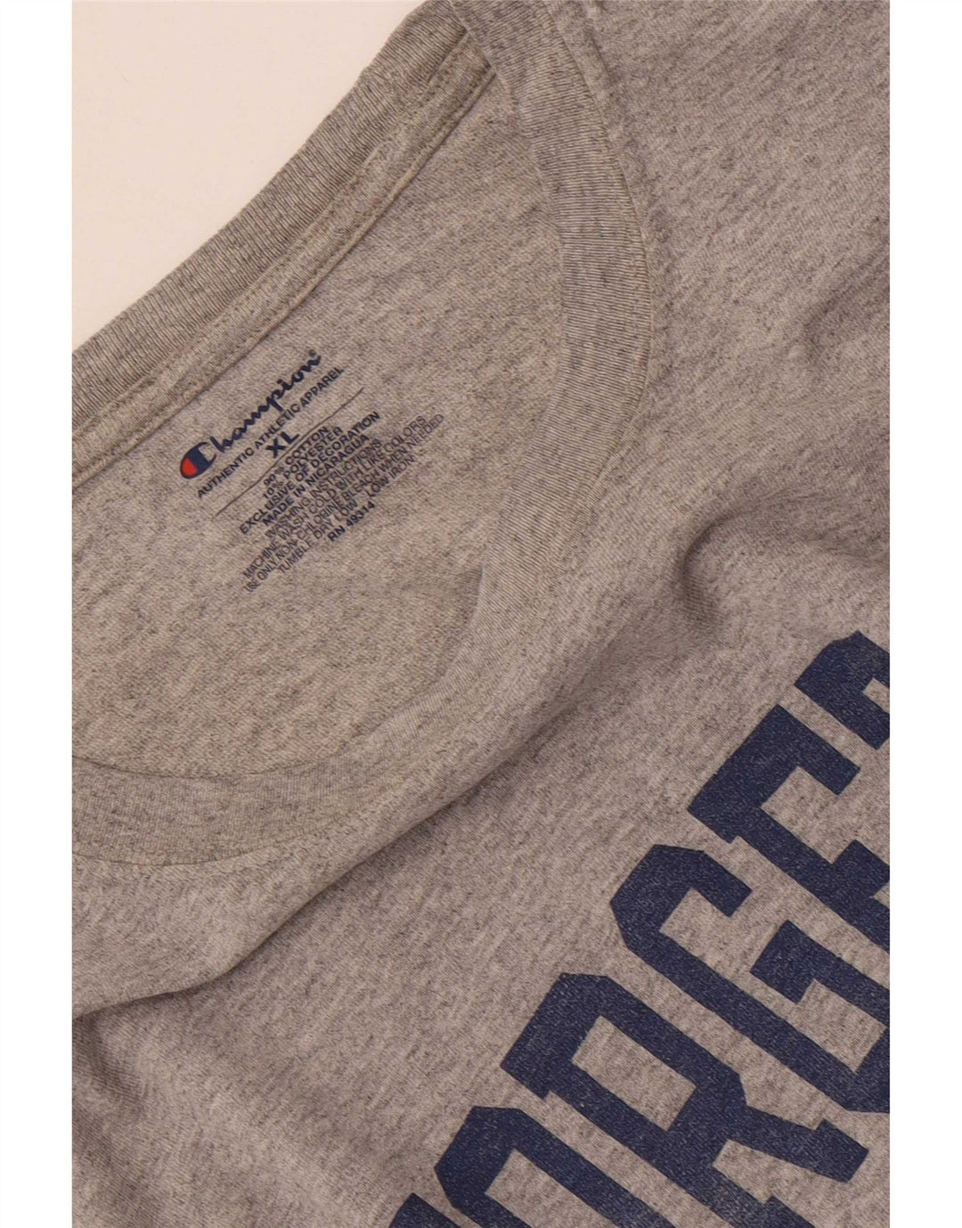Champion Mens Georgetown Graphic T-Shirt Top XL Grey Cotton