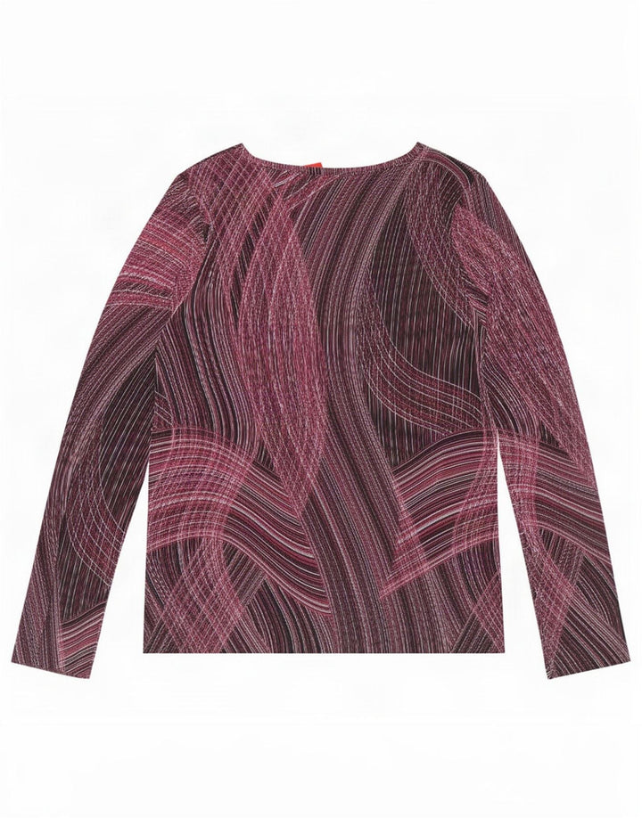 Marks & Spencer Womens Abstract Pattern Top Long Sleeve UK 16 Large Purple