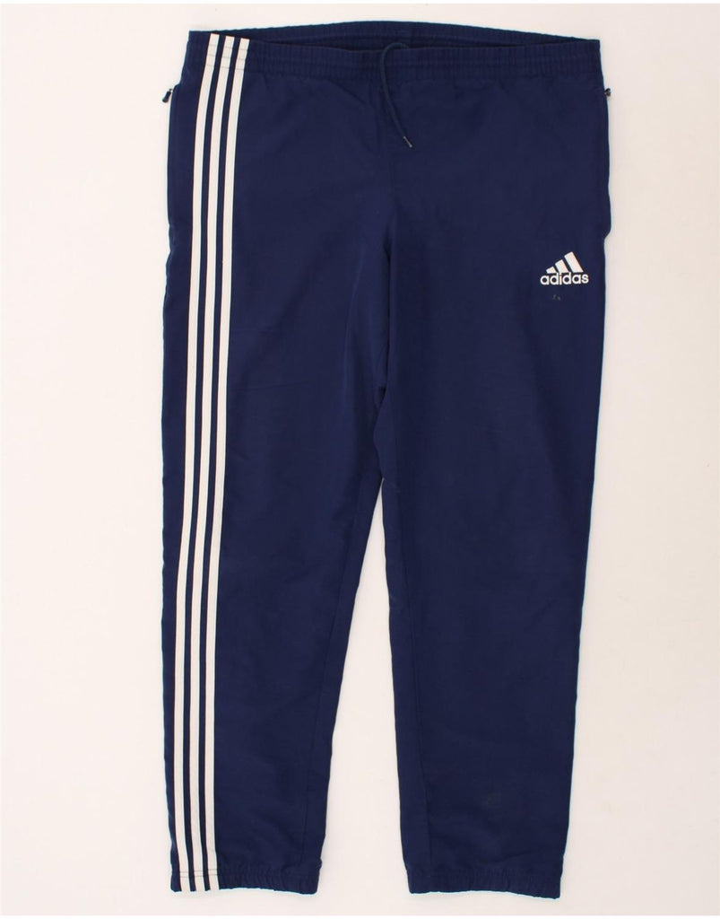 ADIDAS Mens Tracksuit Trousers UK 38/40 Medium Navy Blue Polyester | Vintage Adidas | Thrift | Second-Hand Adidas | Used Clothing | Messina Hembry 