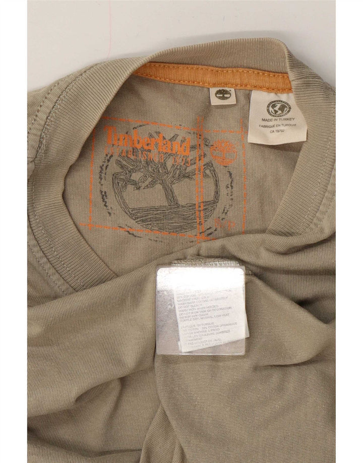 Timberland Mens Graphic T-Shirt Top Small Khaki Cotton