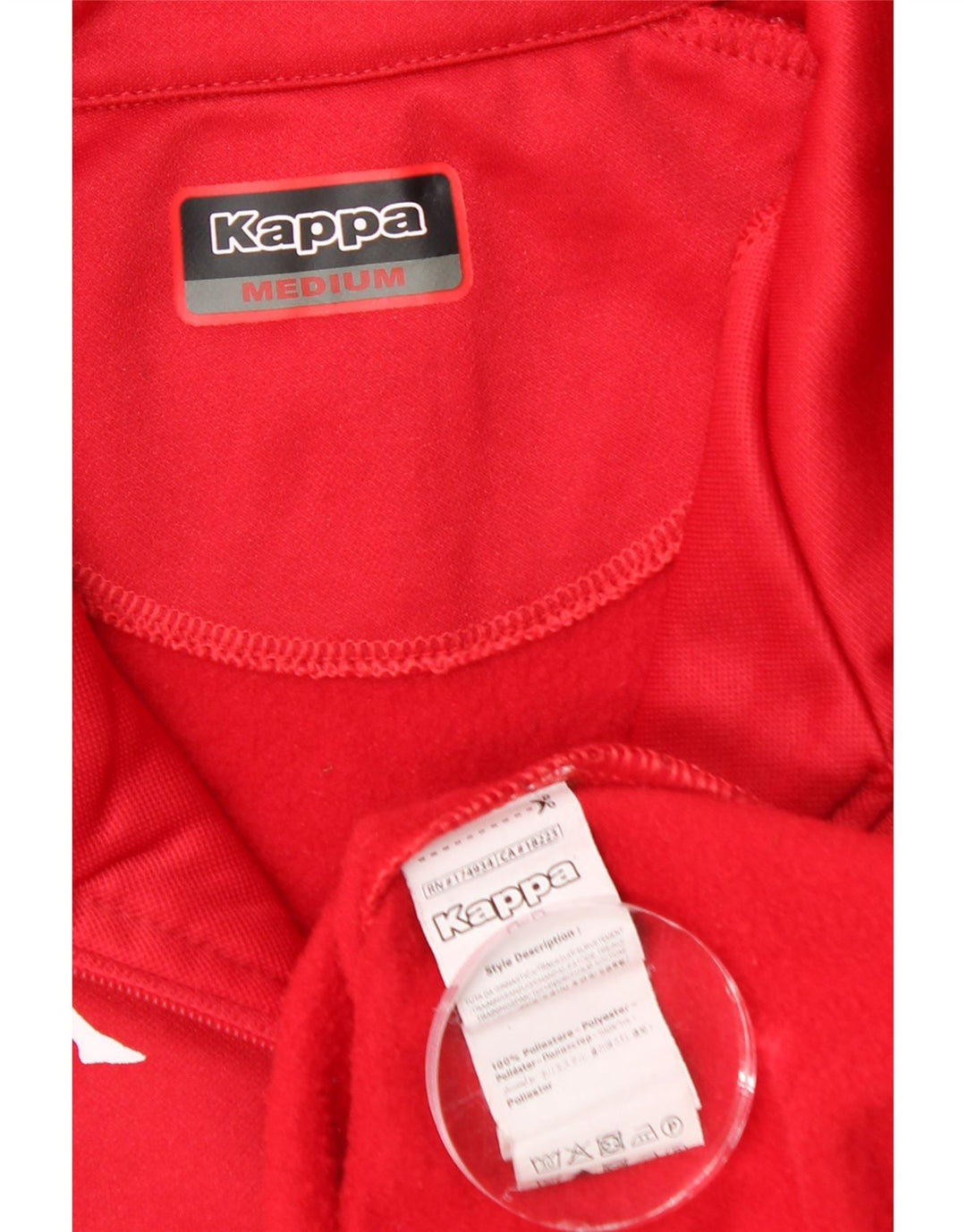 KAPPA Mens Zip Neck Pullover Tracksuit Top Medium Red Polyester