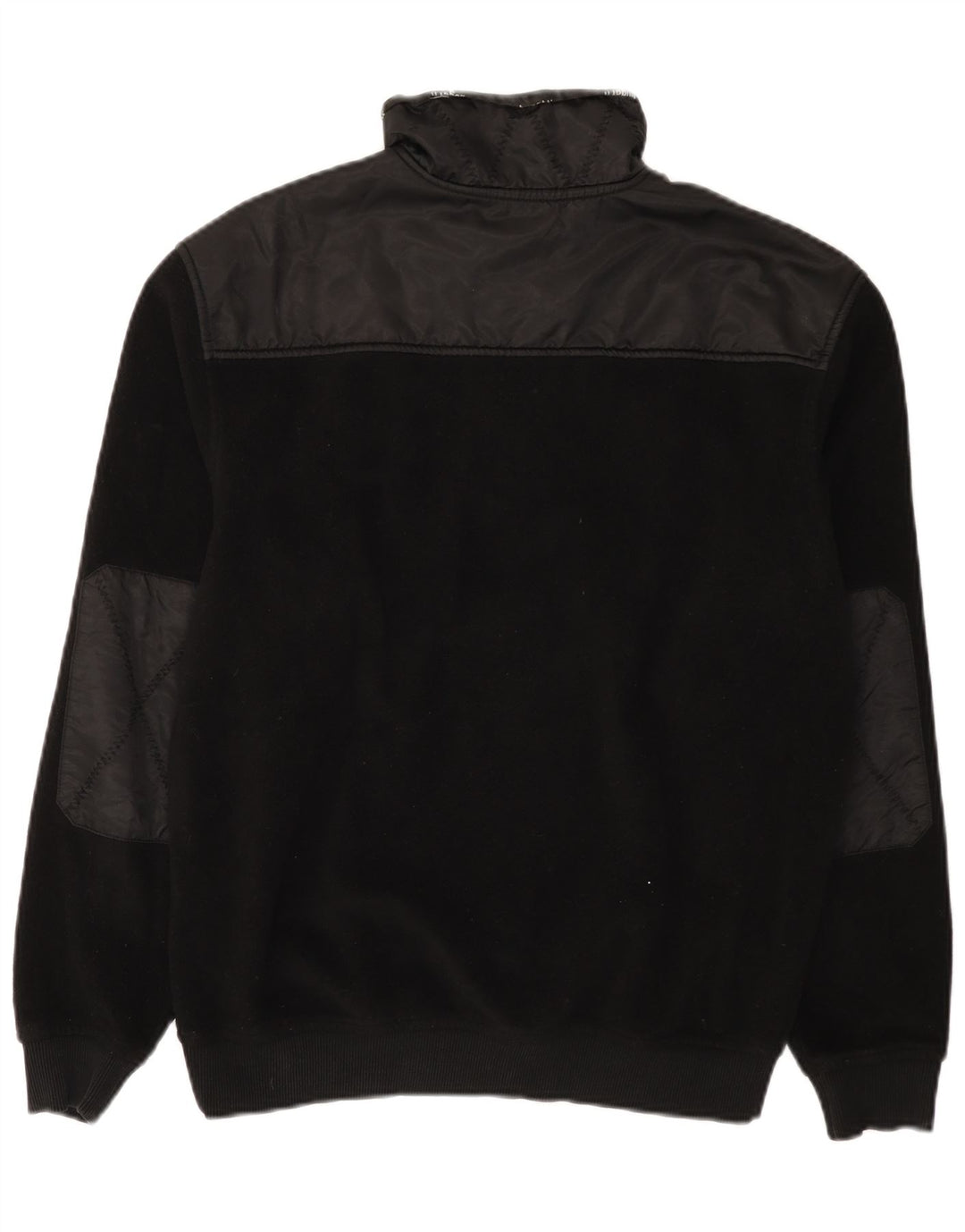 Bugatti Mens Zip Neck Fleece Jumper Large Black Polyester