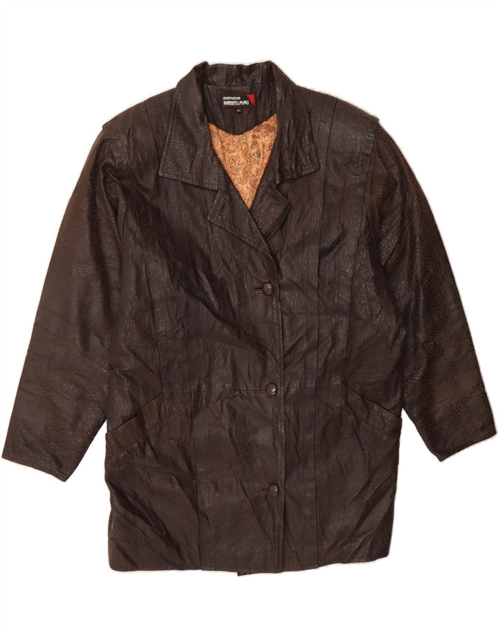 GIORGIO MOBIANI Womens Leather Coat EU 40 Medium Brown Leather Vintage Giorgio Mobiani and Second-Hand Giorgio Mobiani from Messina Hembry 