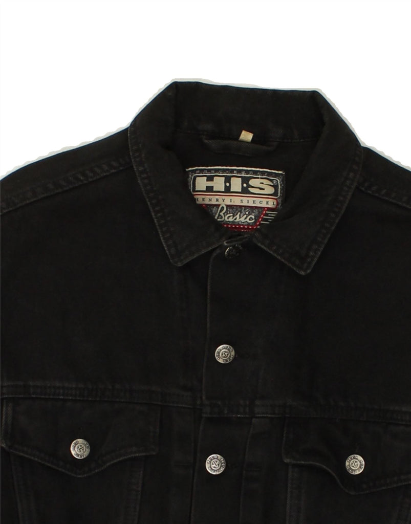 H.I.S Mens Denim Jacket UK 36 Small Black Cotton Vintage H.I.S and Second-Hand H.I.S from Messina Hembry 