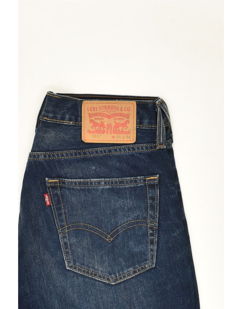 LEVI'S Mens 511 Slim Jeans W33 L34 Navy Blue Cotton | Vintage Levi's | Thrift | Second-Hand Levi's | Used Clothing | Messina Hembry 