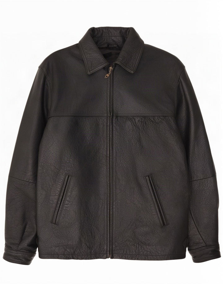 Allison Wingate Mens Leather Jacket IT 50 Large Black