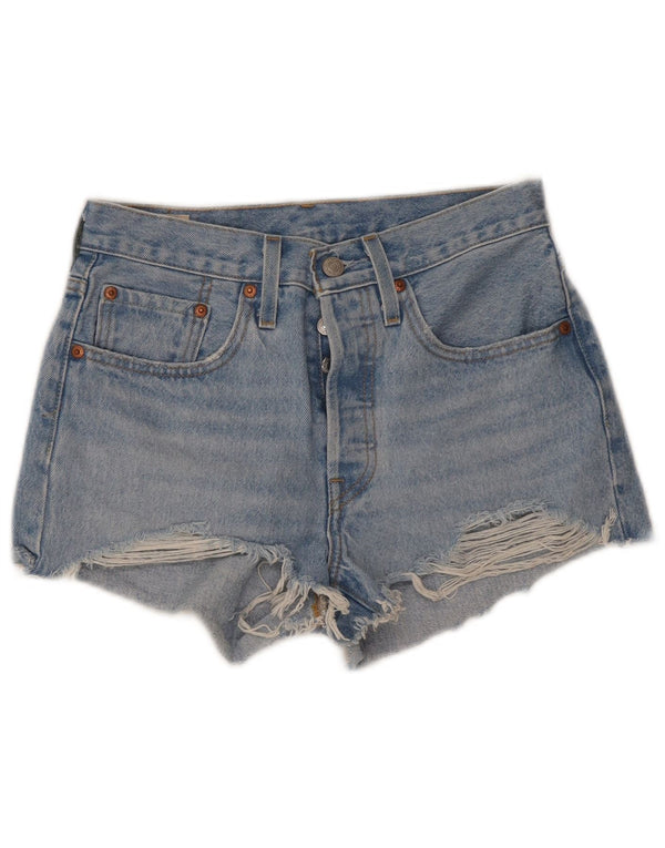 Levi's Womens 501 Distressed Denim Shorts W26 Small Blue Cotton