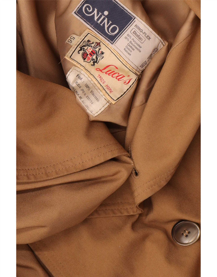 NINO Mens Trench Coat UK 40 Large Beige Polyester