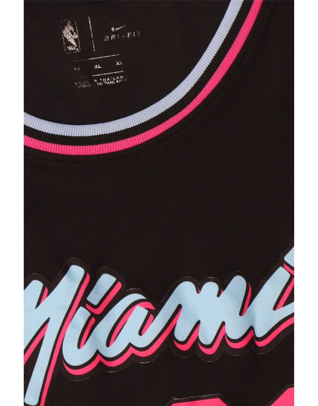 Nike Mens Miami Graphic T-Shirt Top XL Black Striped Polyester