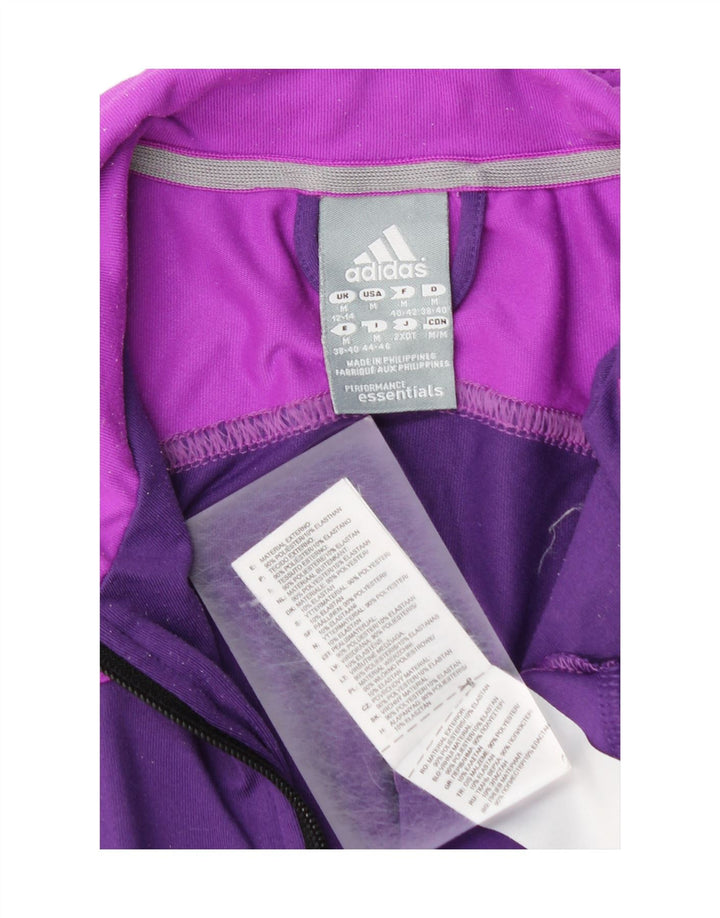 Adidas Womens Tracksuit Top Jacket UK 12/14 Medium Purple Colourblock