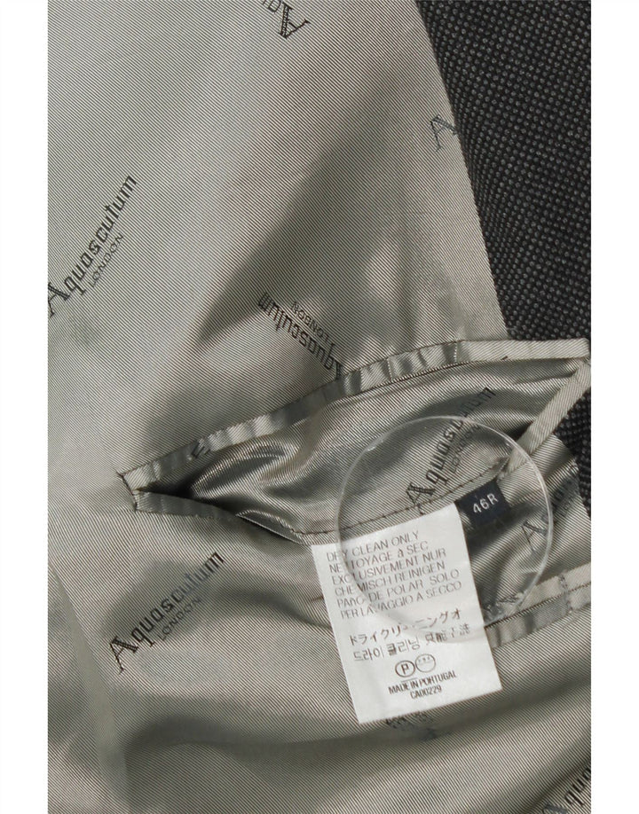 Aquascutum Mens 2 Button Blazer Jacket UK 46 3XL Grey Wool