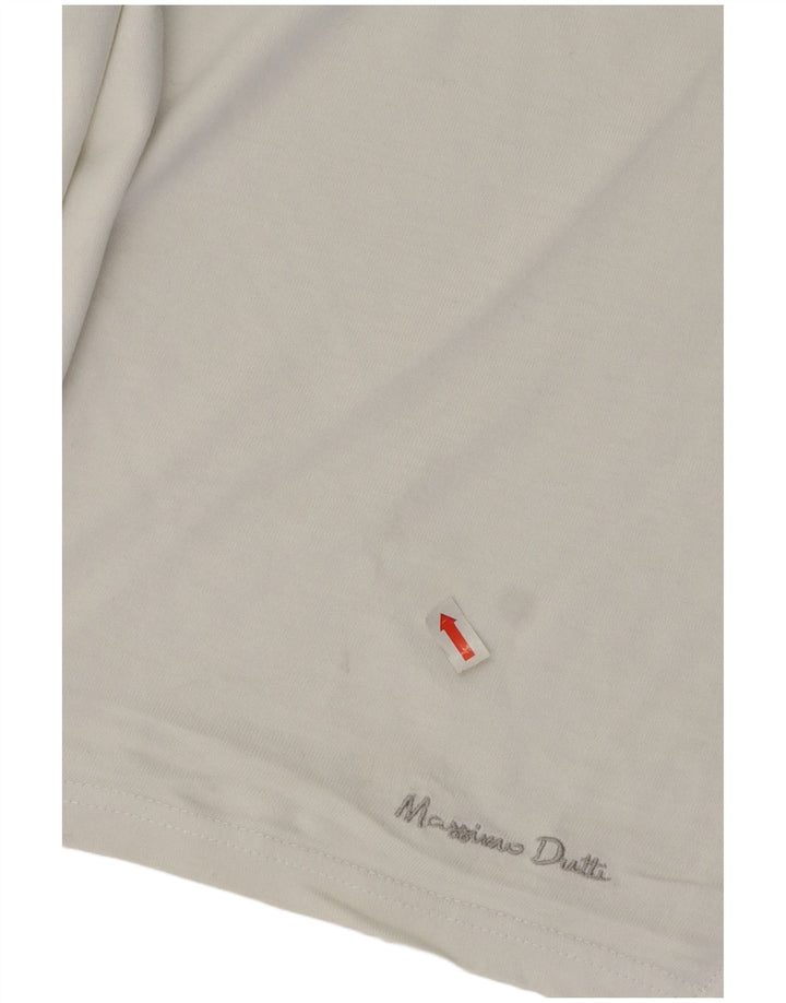 Massimo Dutti Mens T-Shirt Top Large Off White