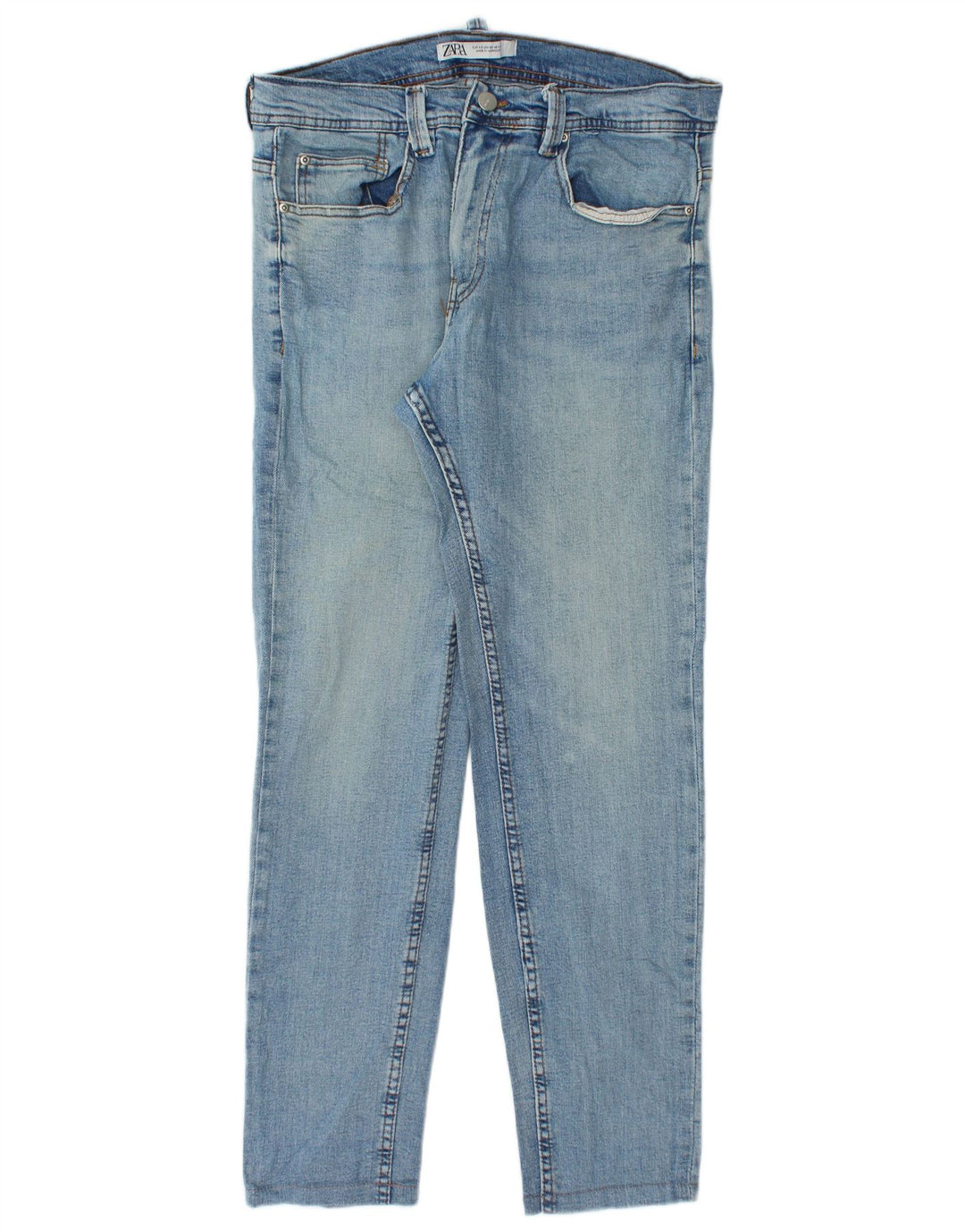 Zara Mens Slim Jeans EU 42 Large W32 L30 Blue Cotton