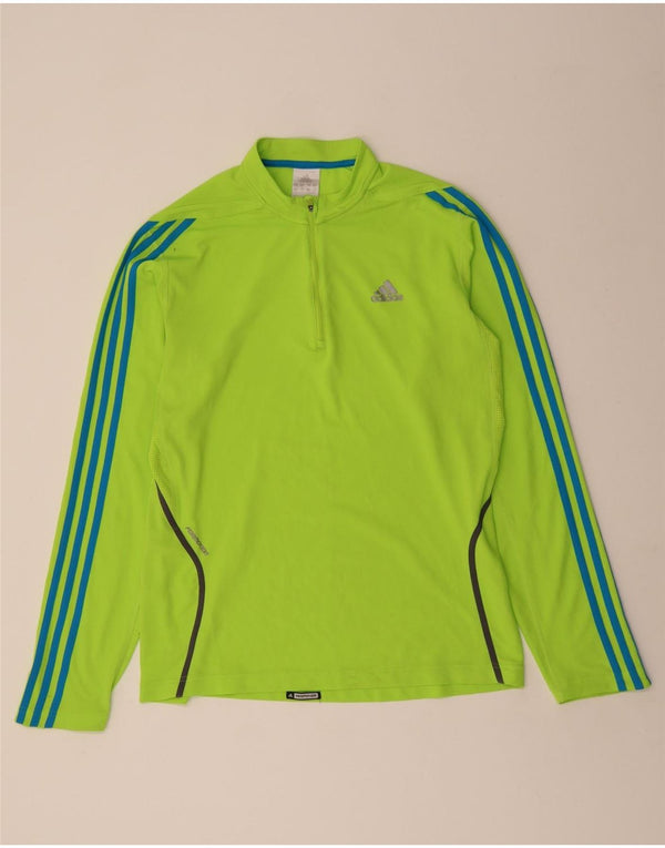 ADIDAS Mens Zip Neck Pullover Tracksuit Top Medium Green Polyester