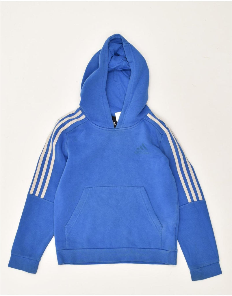 ADIDAS Boys Hoodie Jumper 9-10 Years Blue Cotton | Vintage Adidas | Thrift | Second-Hand Adidas | Used Clothing | Messina Hembry 