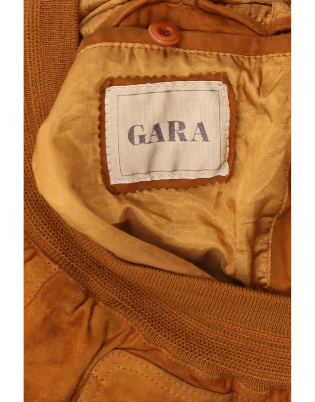 Gara Mens Suede Bomber Jacket IT 48 Medium Beige Leather