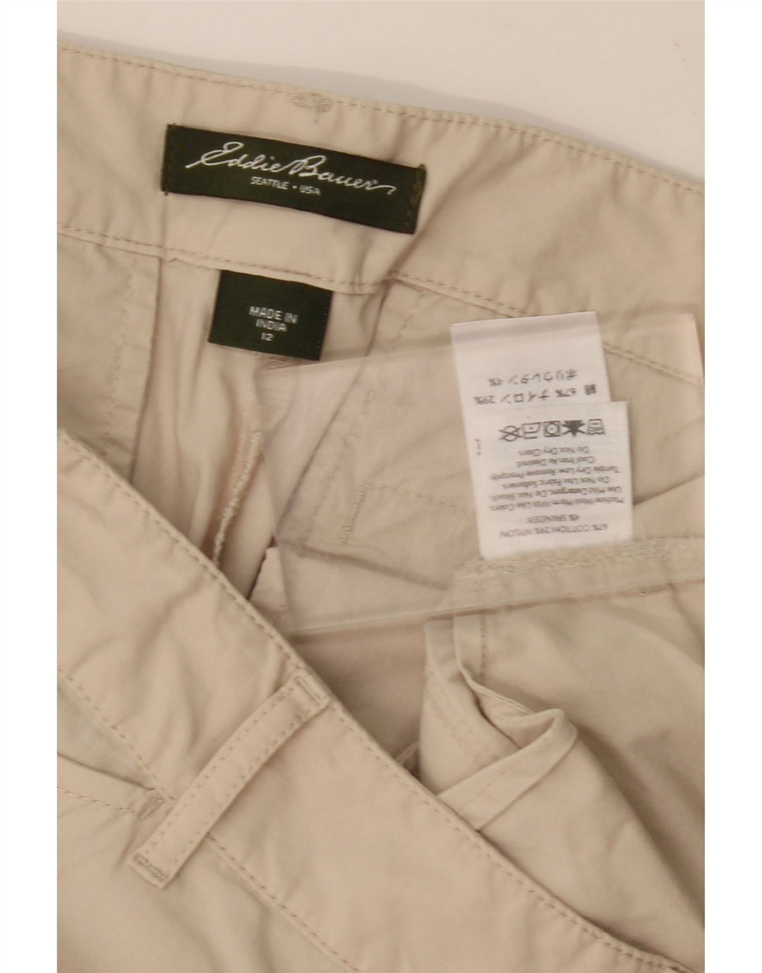 EDDIE BAUER Womens Cargo Shorts US 12 Large W36  Beige Cotton Vintage Eddie Bauer and Second-Hand Eddie Bauer from Messina Hembry 