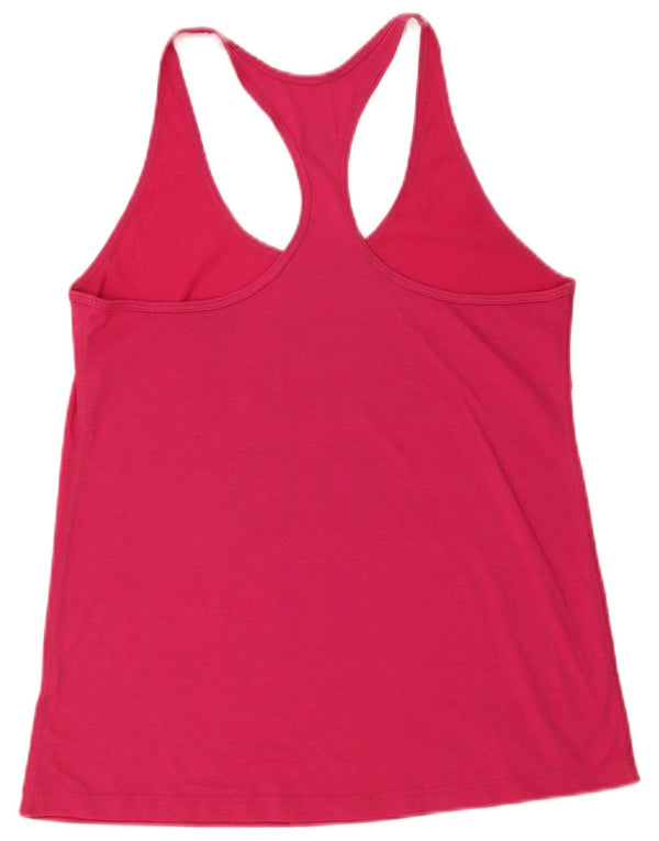 Nike Womens Dri Fit Loose Fit Graphic Vest Top UK 12 Medium Pink