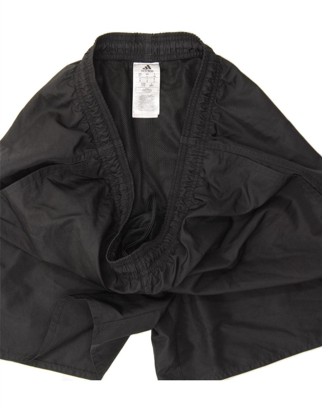 ADIDAS Mens Sport Shorts Large Black Polyester Vintage Adidas and Second-Hand Adidas from Messina Hembry 