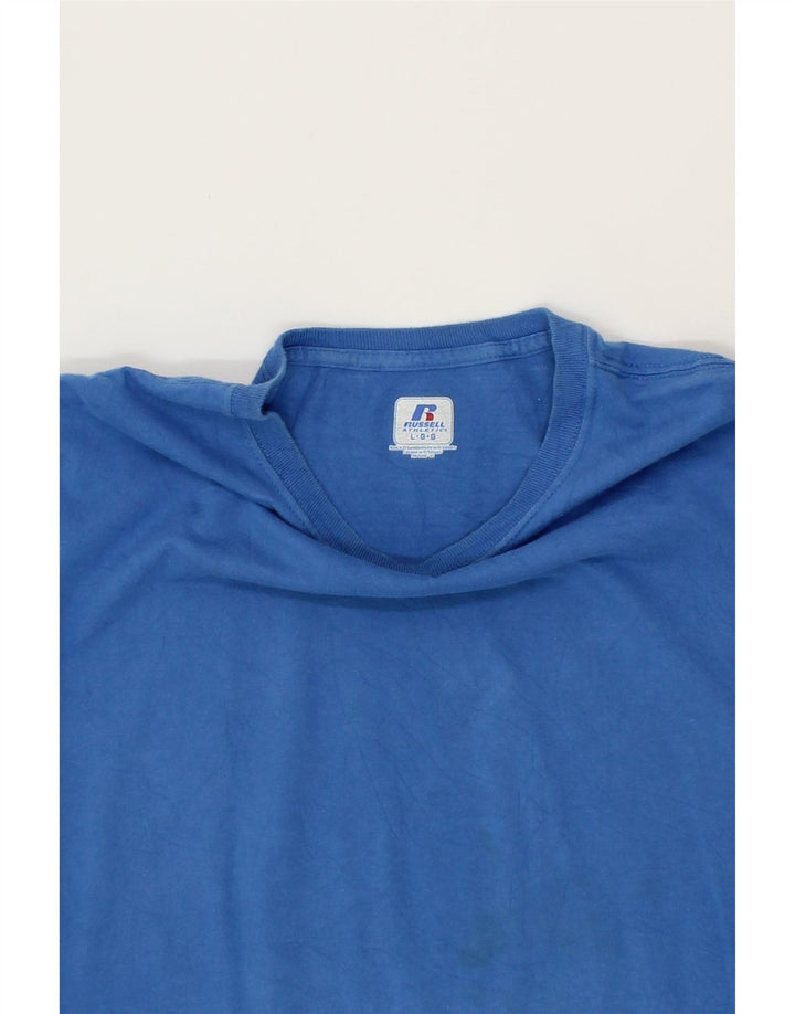 RUSSELL ATHLETIC Mens T-Shirt Top Large Blue Vintage Russell Athletic and Second-Hand Russell Athletic from Messina Hembry 