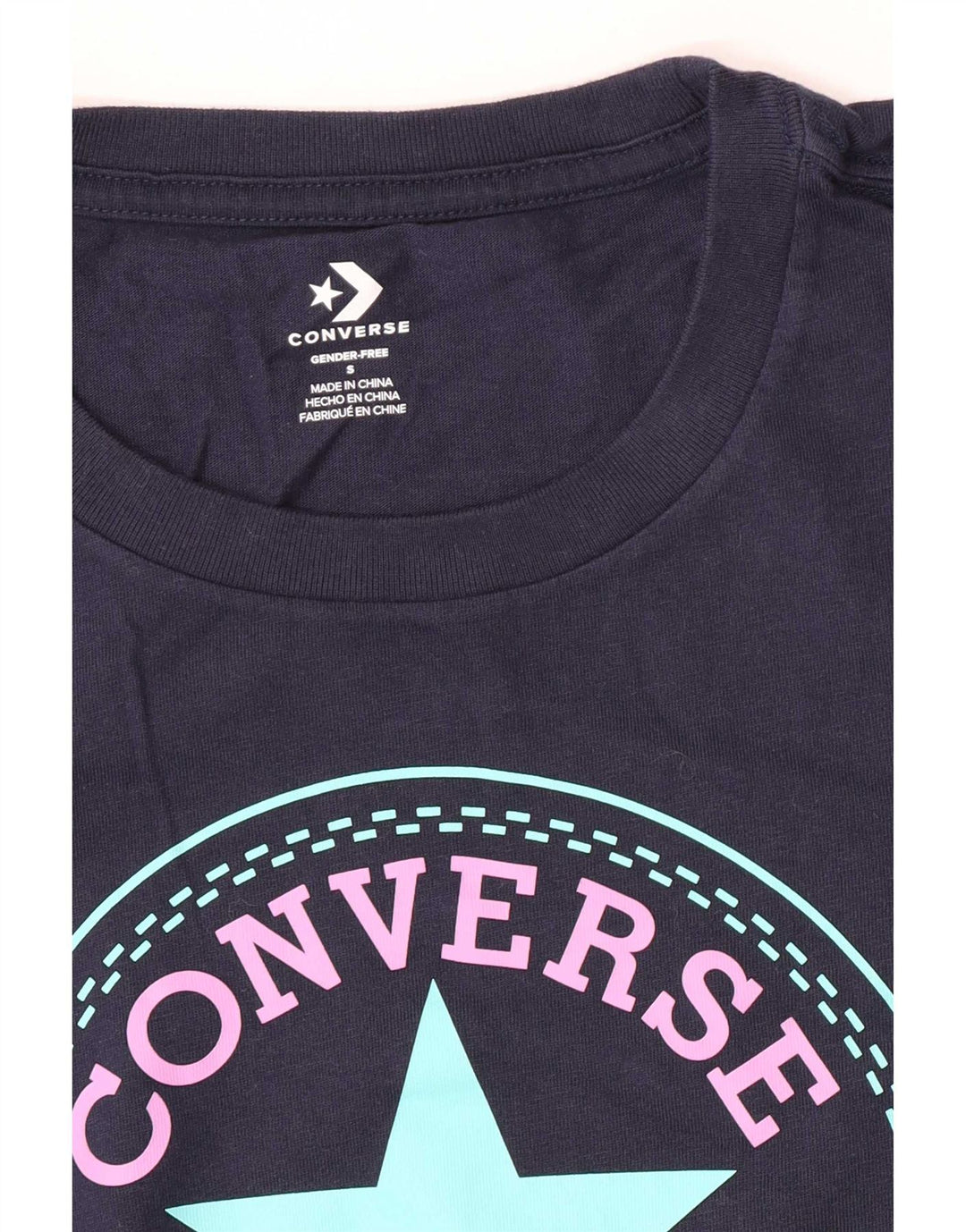 Converse Mens Graphic T-Shirt Top Small Navy Blue